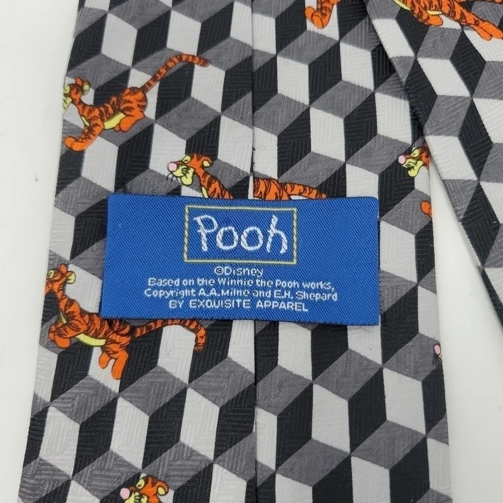 DISNEY WINNIE THE POOH TIGGER LOT OF 3 MEN NECKTIE TIES BLACK ORANGE RED